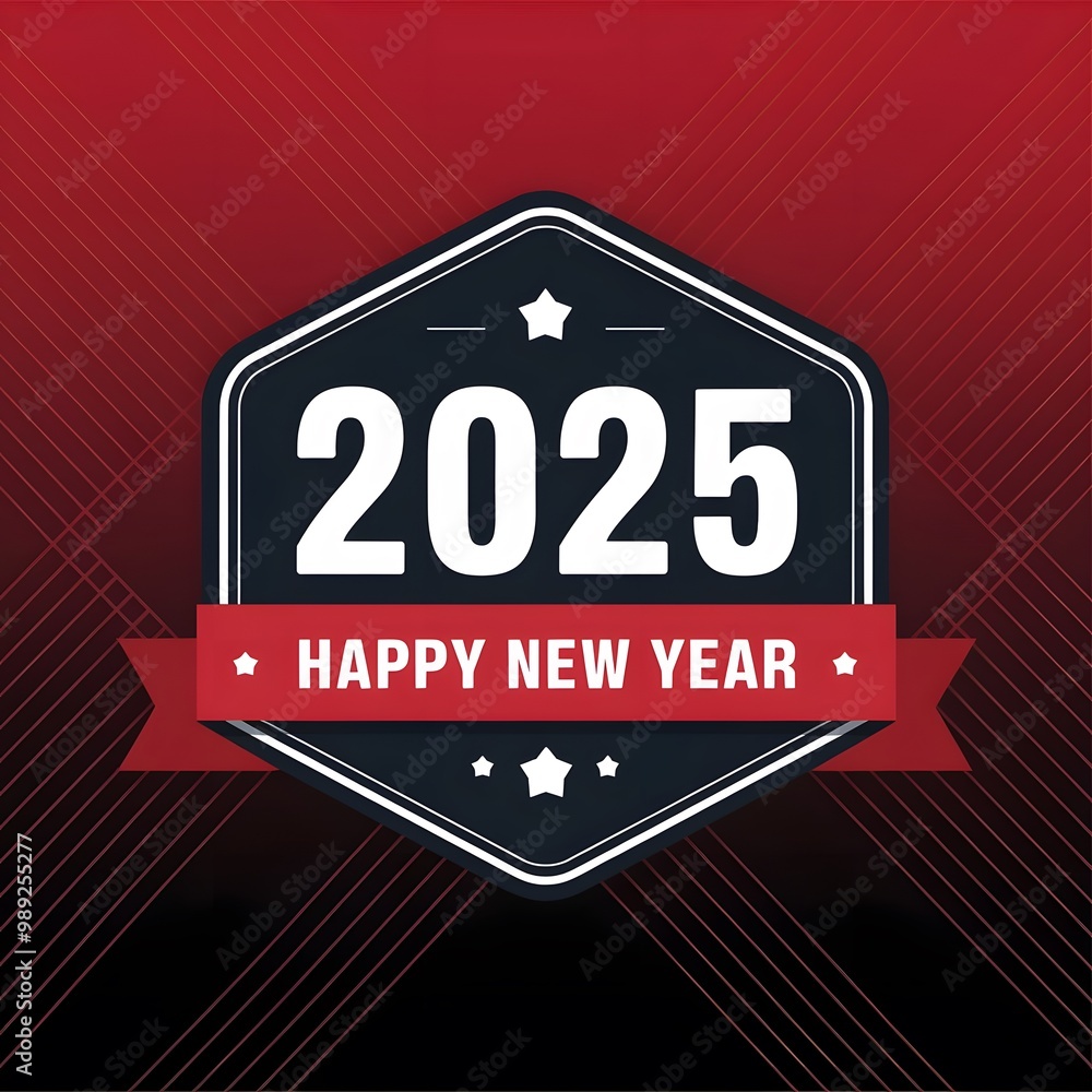 Fototapeta premium HAPPY NEW YEAR 2025 CREATIVE DESIGN
