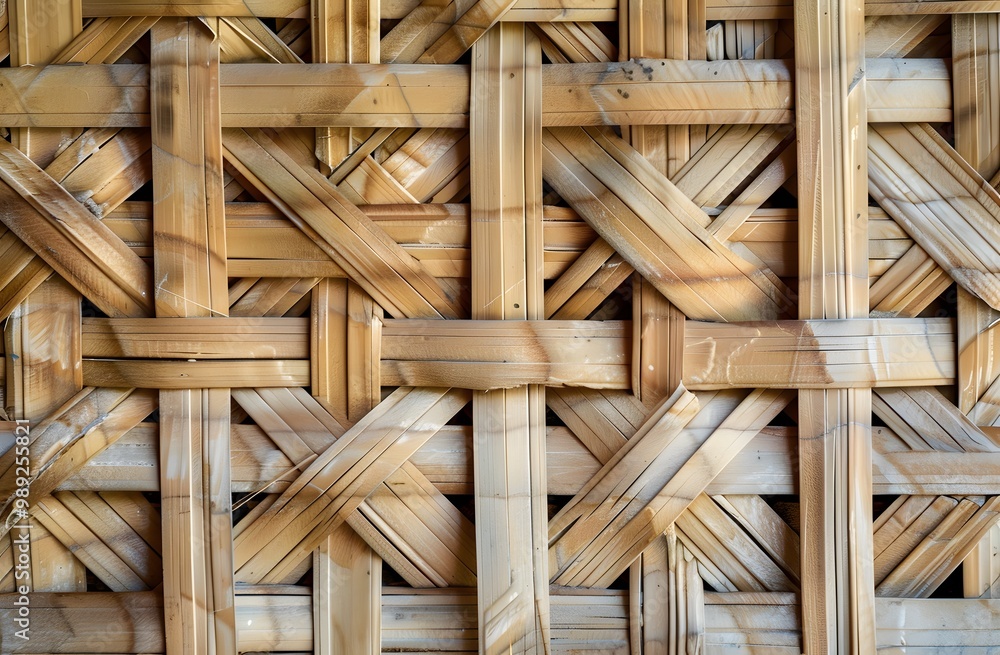 Abstract Bamboo Weave Texture with Geometric Pattern Abstract Bamboo Weave Texture with Geometric Pattern