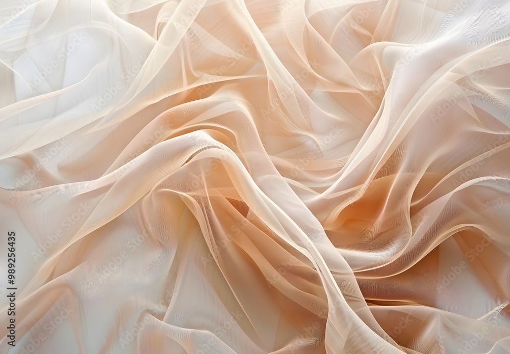 Fototapeta premium Abstract Peach Tulle Fabric Background