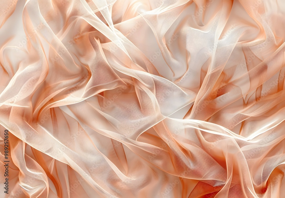 Obraz premium Abstract Peach Tulle Fabric Background
