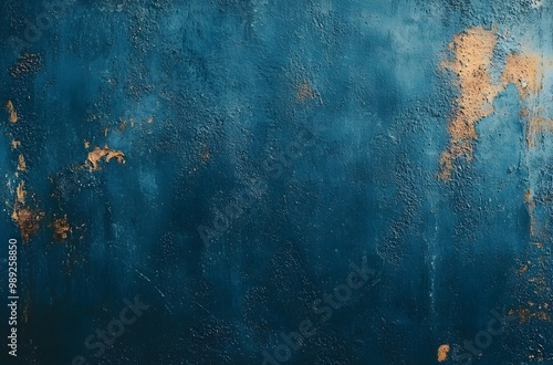 Abstract Blue Grunge Texture With Rust photo