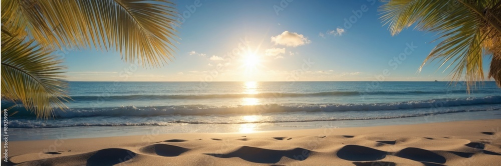 Sunrise over a peaceful tropical beach Sunrise over a peaceful tropical beach