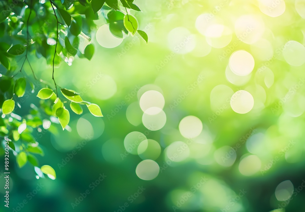 Abstract Green Bokeh Background With Sunlight Abstract Green Bokeh Background With Sunlight