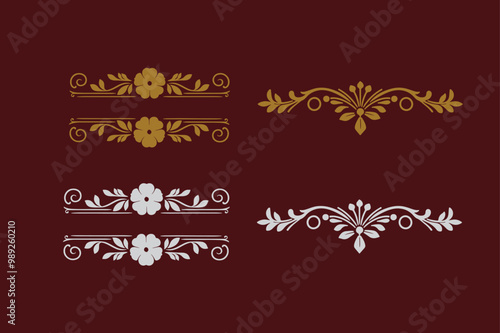 Damask graphic ornament vector, wedding card design element, card design ,printed design