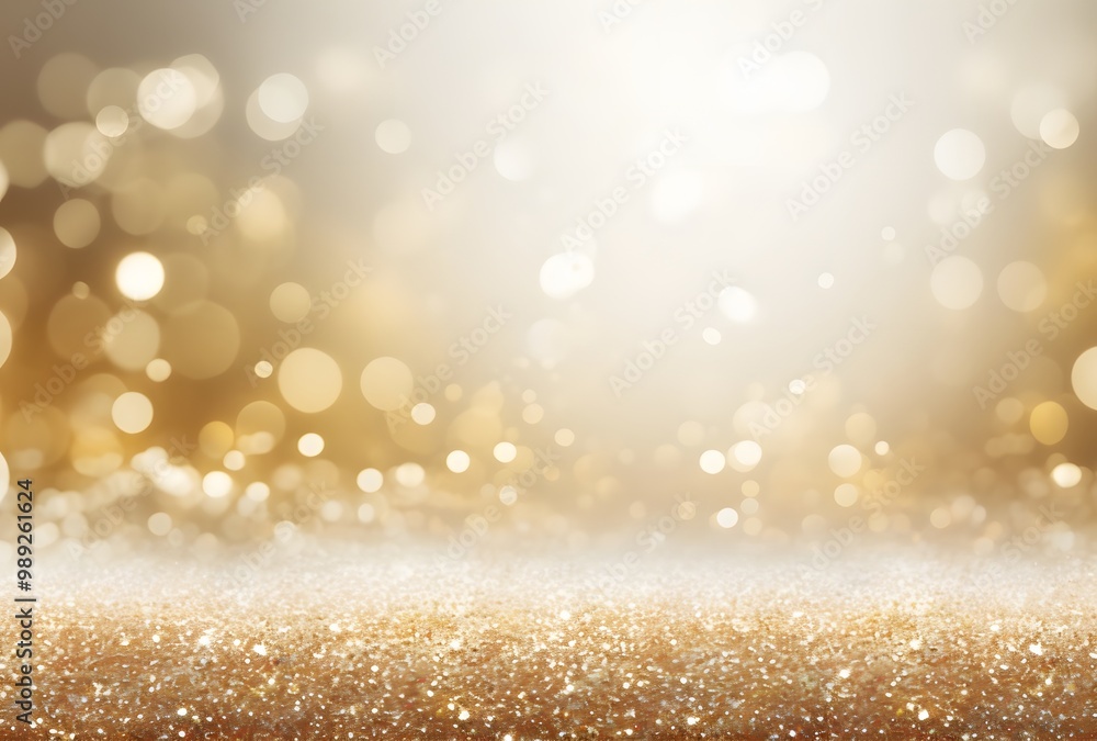 Sparkling Golden Glitter Background with Bokeh Sparkling Golden Glitter Background with Bokeh