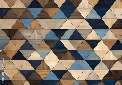 Abstract Geometric Wooden Triangle Pattern