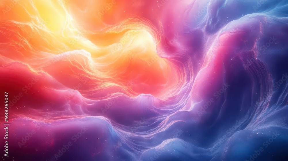 Fototapeta premium swirling vortex of vibrant colors in motion abstract shapes blend and morph creating a mesmerizing psychedelic effect soft gradients and fluid textures evoke a dreamy surreal atmosphere