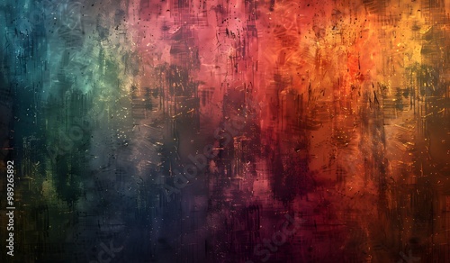 Abstract Grunge Background with Rust and Rainbow Colors