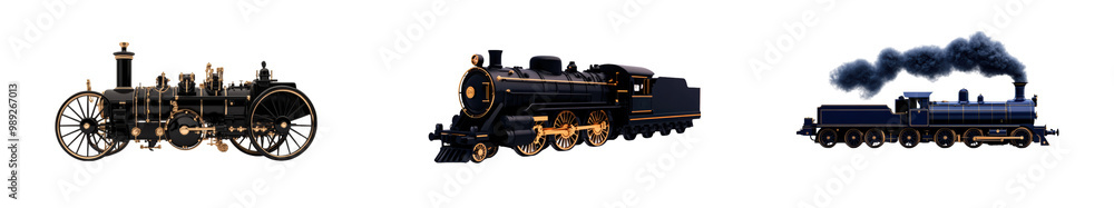 Steam engine illustration on transparent background Steam engine illustration on transparent background