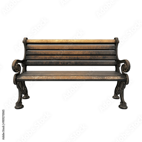 Park bench Isolated on transparent background