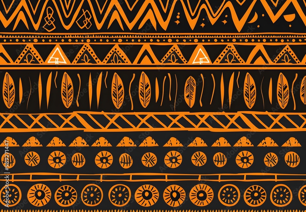 Seamless African Tribal Pattern With Symbols Seamless African Tribal Pattern With Symbols