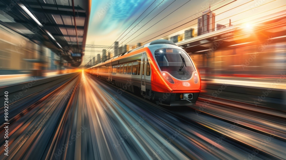 High-Speed Train in Motion High-Speed Train in Motion