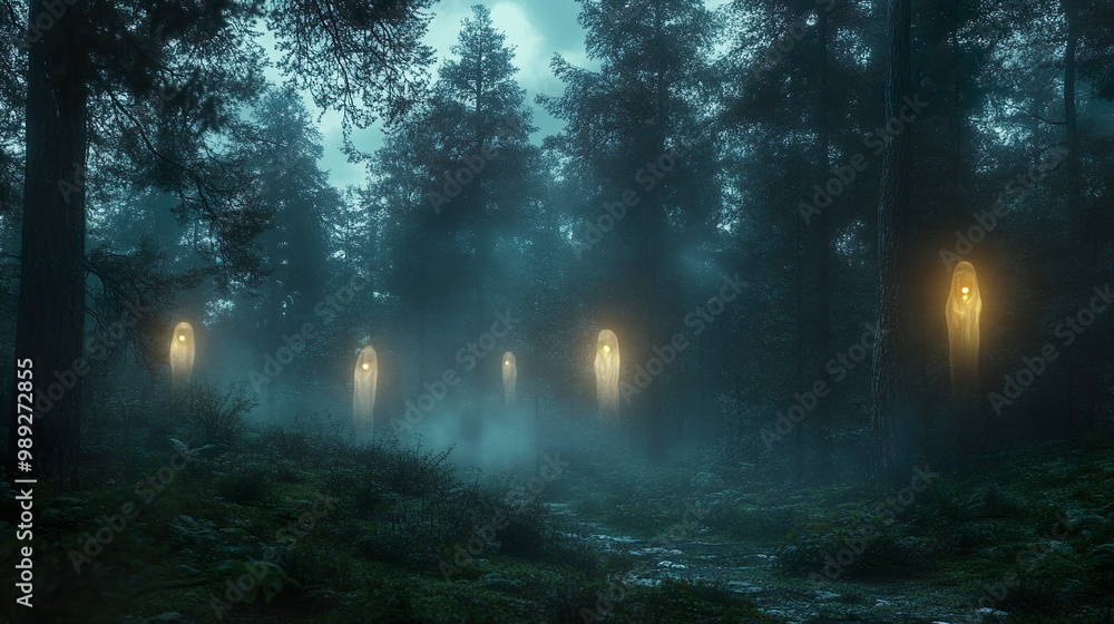 Obraz premium Neon altars glowing within eerie dark cathedrals sacred architectural designs pictures