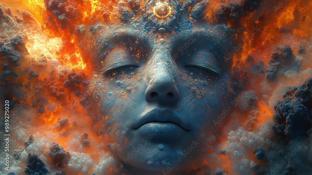 Exploding god - Abstract Face Artwork Exploding god - Abstract Face Artwork