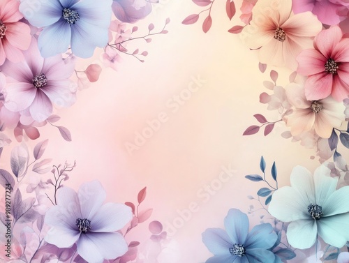 Soft pastel floral background with delicate blooms