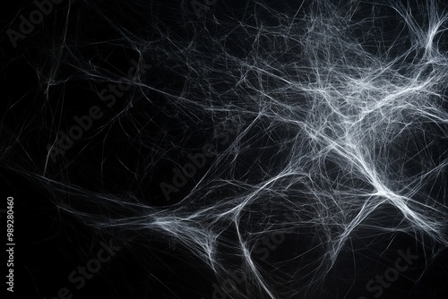 Black background full of spider webs