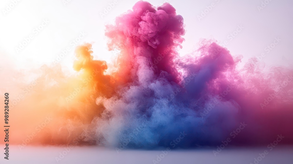 vibrant smoke bomb explosions in rainbow colors billowing clouds ...