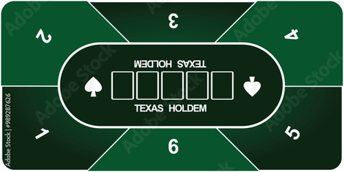 Texas holdem poker mat. vector illustration