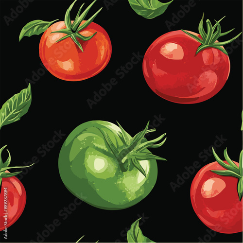 Illustration seamless patern of Tomatos