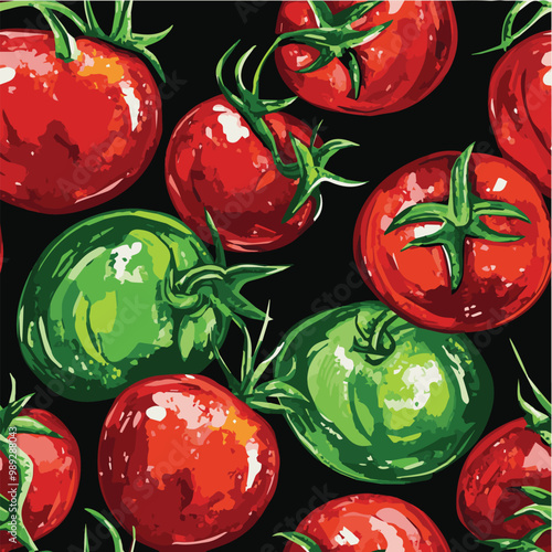 Illustration seamless patern of Tomatos