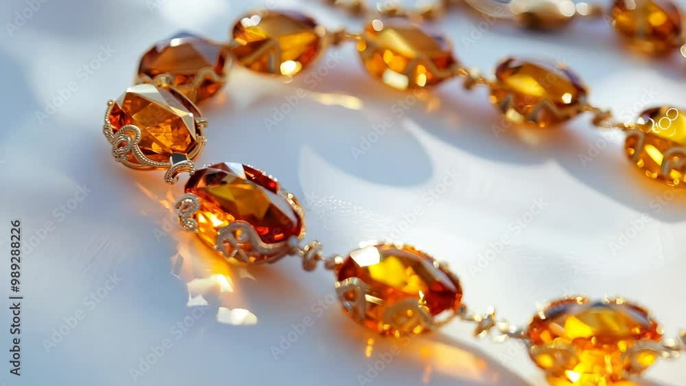 Stunning display of handcrafted amber jewelry on a bright surface with intricate designs Stunning display of handcrafted amber jewelry on a bright surface with intricate designs