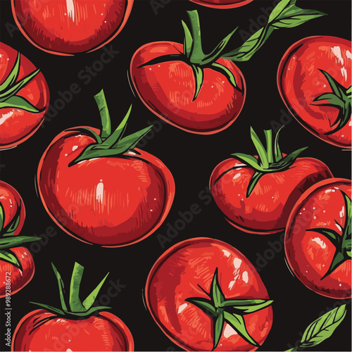 Illustration seamless patern of Tomatos