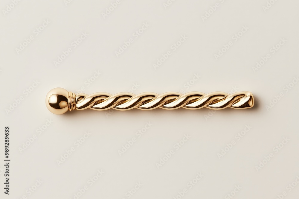 Luxurious Gold Twisted Object on Clean White Surface - Elegant Metallic Decor for Sophisticated Designs Luxurious Gold Twisted Object on Clean White Surface - Elegant Metallic Decor for Sophisticated Designs