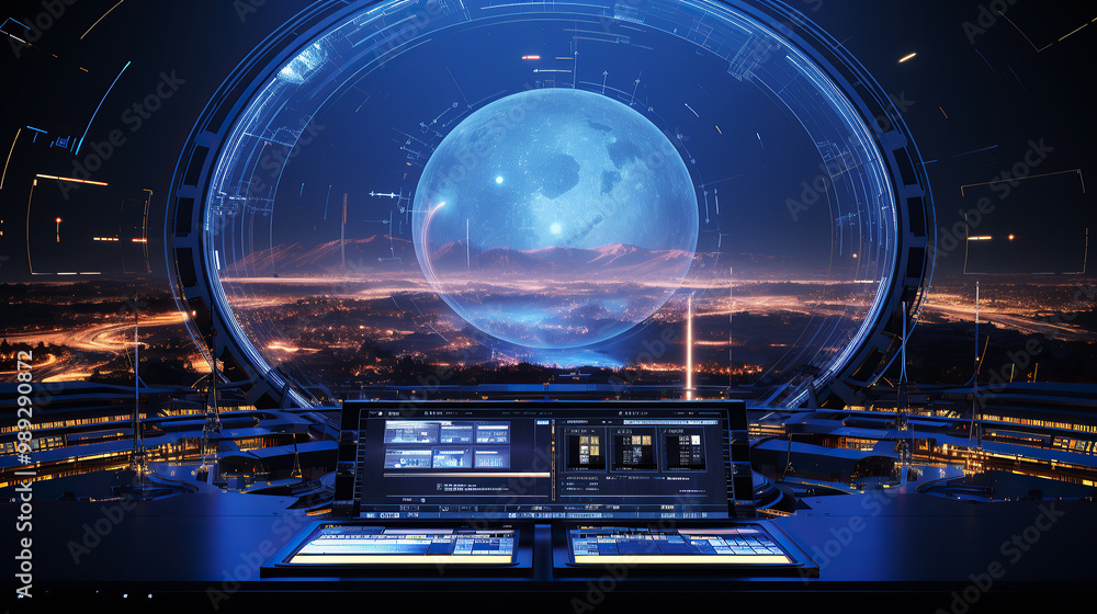 generated illustration of futuristic advanced computer operating system. generated illustration of futuristic advanced computer operating system.