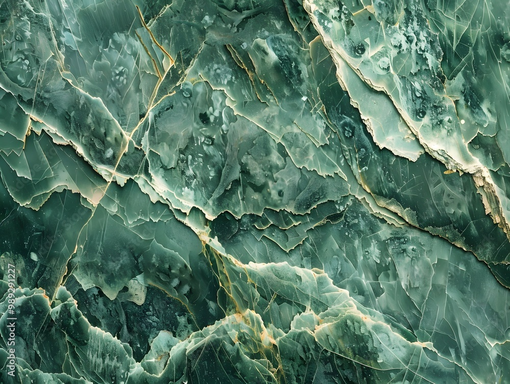 Fototapeta premium Green Marble Texture Background with Detailed Pattern