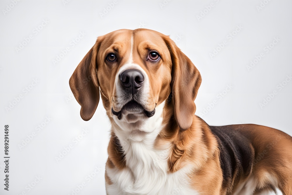 Beagador dog on white background, Ai Generated Beagador dog on white background, Ai Generated