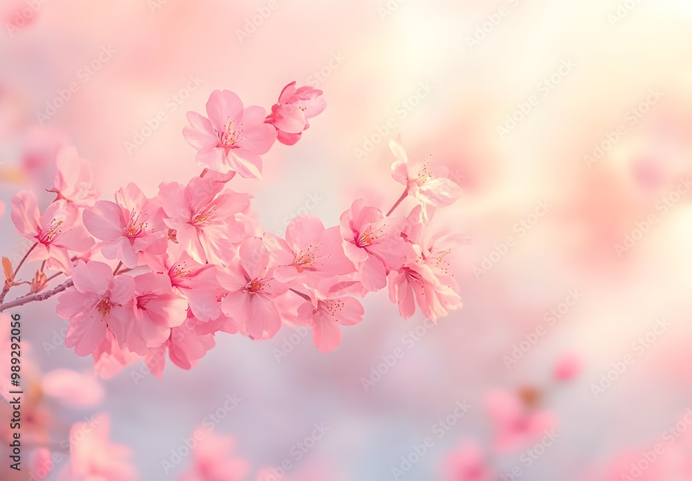 Obraz premium Pink Cherry Blossoms Spring Love