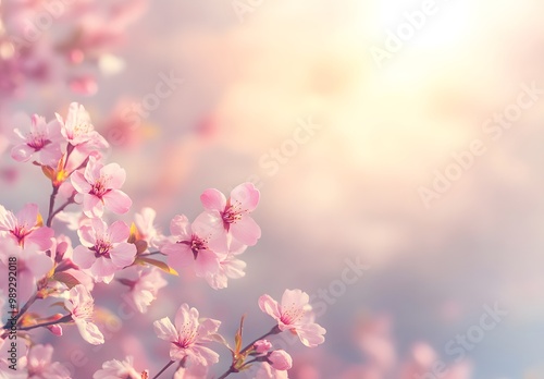 Pink Cherry Blossoms Springtime Bloom