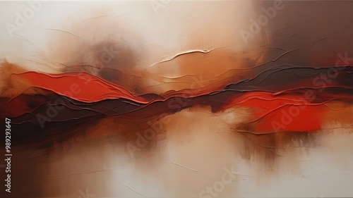 Red brown rough paint texture abstract background, artistic backdrop