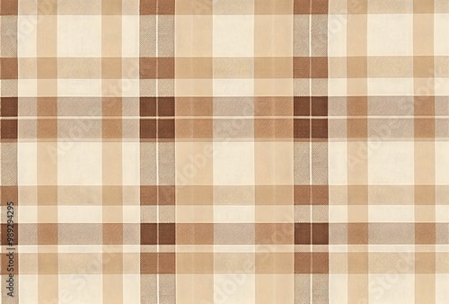 Beige and Brown Plaid Fabric Texture