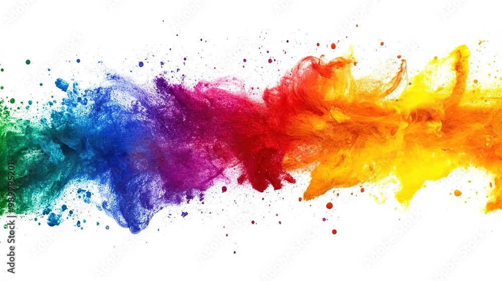 Fototapeta premium explosion of pride rainbow paint isolate