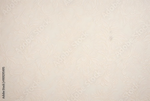 Beige Damask Floral Wallpaper Vintage Background