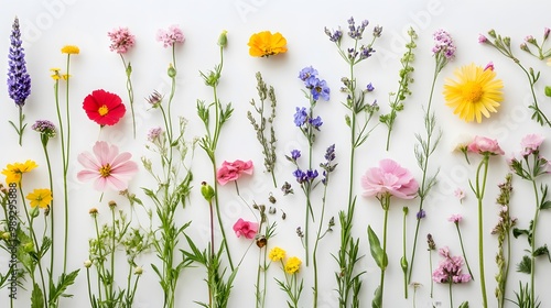 Floral, Flowers on White Background, Abstract Image, Texture, Pattern Background, Wallpaper, Cover and Screen for Smartphone, PC, Laptop, 9:16 and 16:9 Format