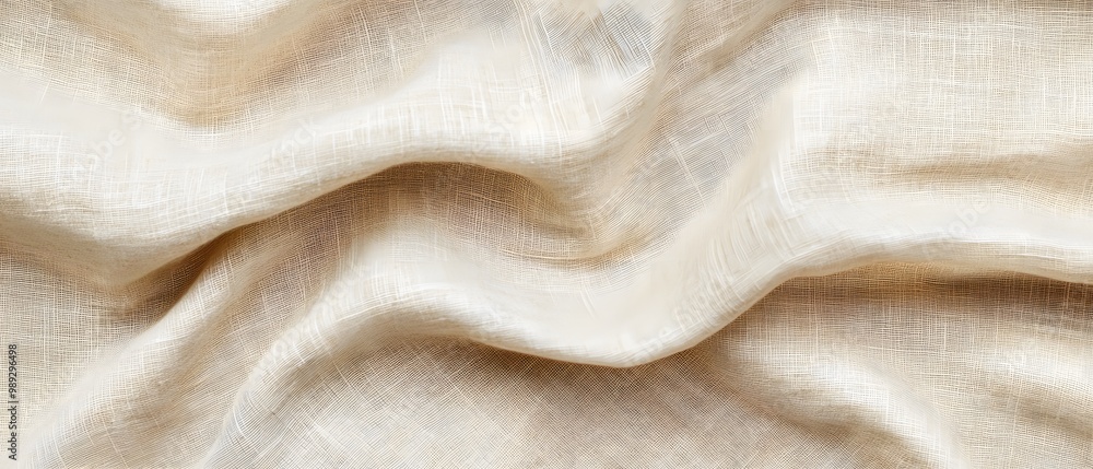 Beige Linen Fabric Texture Background, Flat Lay Top View Beige Linen Fabric Texture Background, Flat Lay Top View