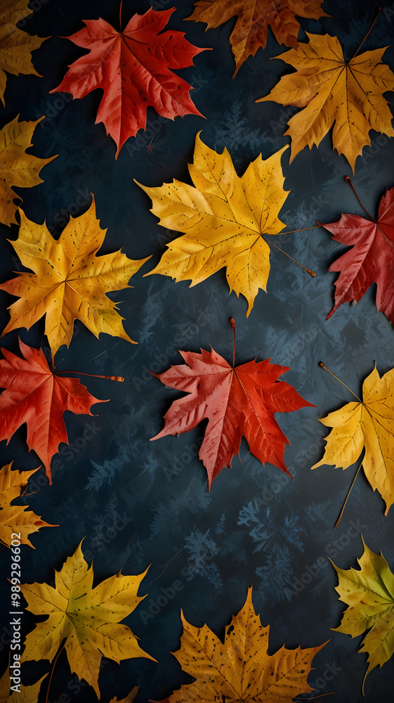 some maple autumn fall leaves dark background some maple autumn fall leaves dark background