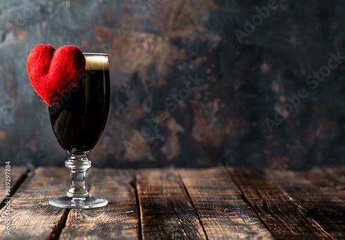 Valentine's Day Beer with Heart Decoration photo