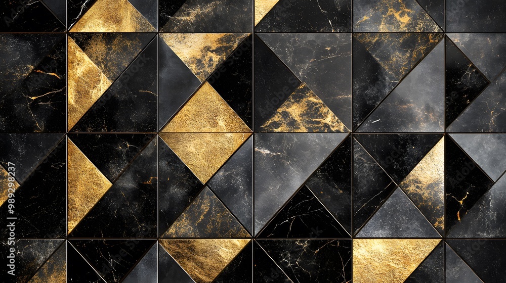 custom made wallpaper toronto digitalBlack & Gold Geometric Marble Effect Wall Tiles
