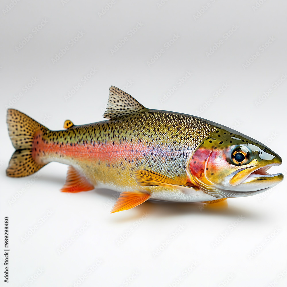 Obraz premium Rainbow trout. Fish on a white background. 