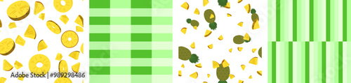 illustration vector summer pattern pineapple background. Seamless textile and wallpaper