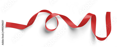 Quadro su tela Curved Red Satin Ribbon