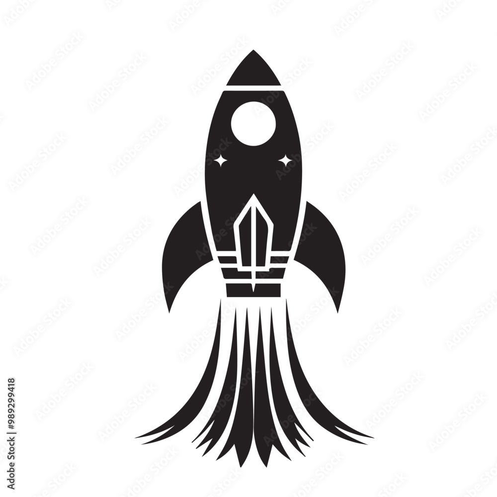 Silhouette of rocket. Rocket logo, icon vector design. Rocket vector illustration. Silhouette of rocket. Rocket logo, icon vector design. Rocket vector illustration.