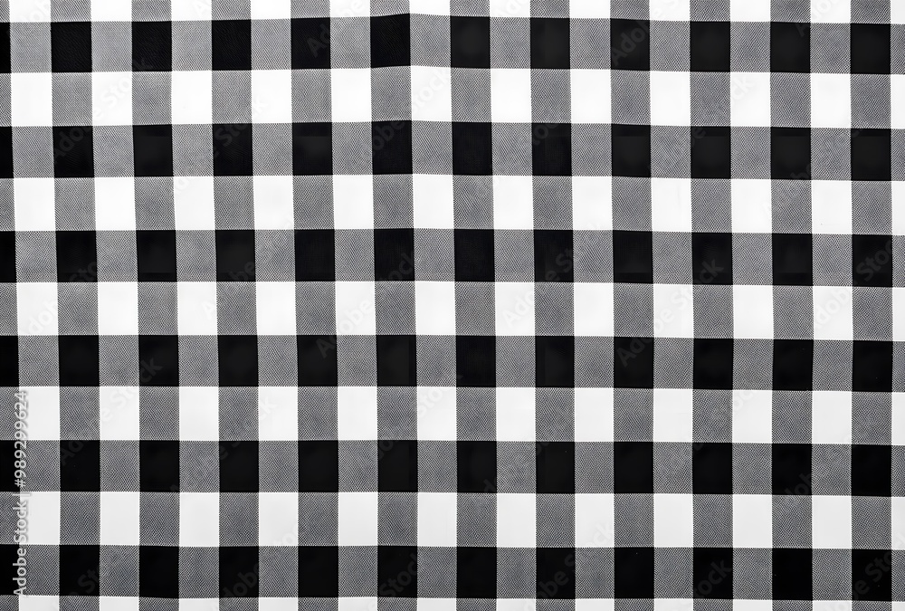 Black and White Gingham Fabric Background Black and White Gingham Fabric Background