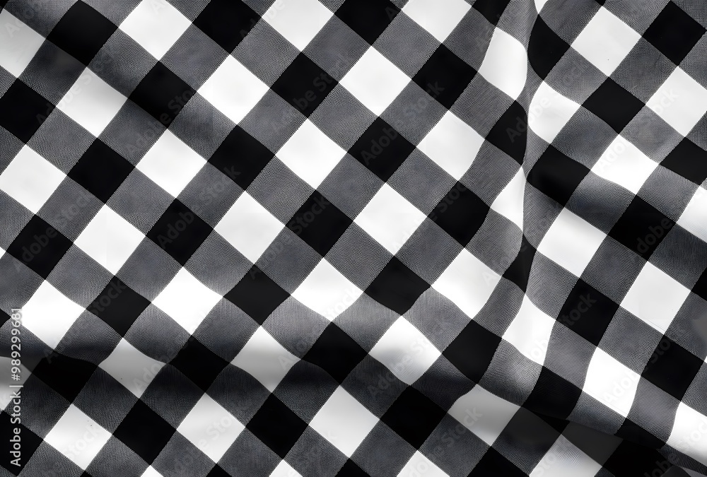 Black and White Gingham Fabric Texture Black and White Gingham Fabric Texture