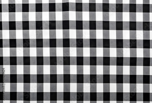 Black and White Gingham Fabric Background