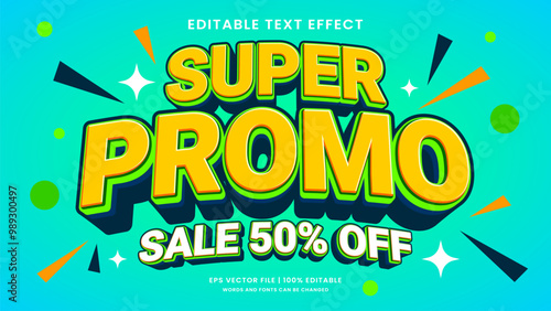 Super sale promo 3d editable text effect promotion template