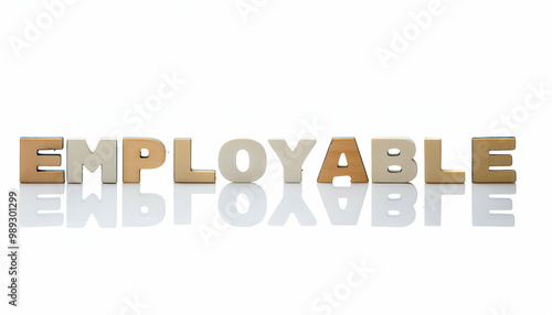 Employable Word. made of the material Fiberglass, isolated on a white background
